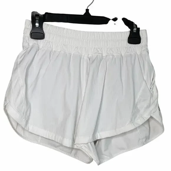 Lululemon Track That High-Rise Lined Running Short 3" White Women's Size 8 - Picture 3 of 7